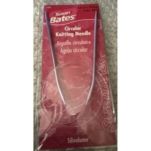 Silvalume Size 6 Circular Knitting Needles 29" Long Susan Bates 4 mm